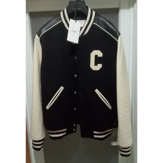 セリーヌ カレッジ テディジャケット ブルゾン ナイロン 黒 メンズS