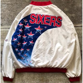 最高のカラー配色 90's Champion 76ers ポリジャケット XXL