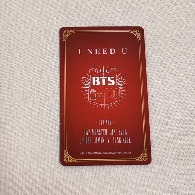 防弾少年団(BTS)(ボウダンショウネンダン)のBTS I NEED U 2015 クリスマス限定 トレカ ジン ポニキャ エンタメ/ホビーのCD(K-POP/アジア)の商品写真