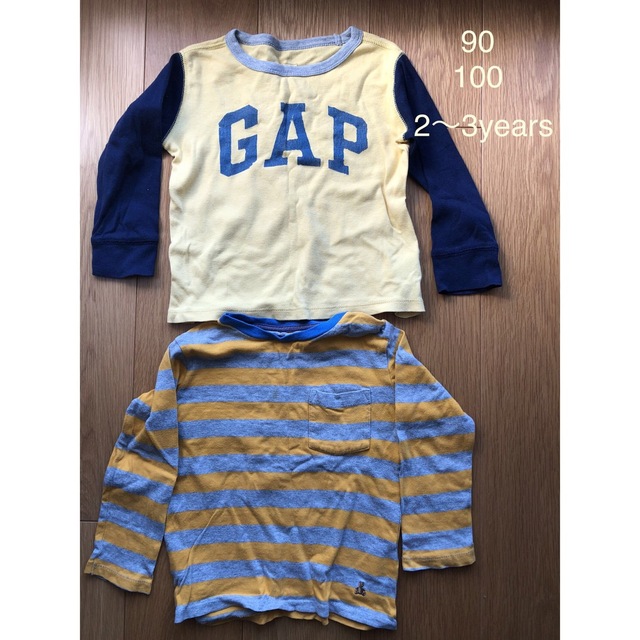 babyGAP(ベビーギャップ)のBABY GAPのロンT 2枚　黄色　ブルー　95 100 キッズ/ベビー/マタニティのキッズ服男の子用(90cm~)(Tシャツ/カットソー)の商品写真