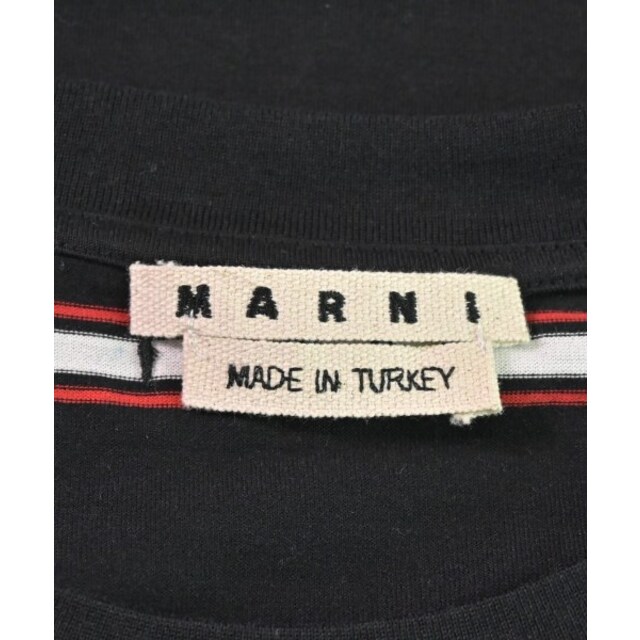 MARNI マルニ Tシャツ・カットソー 46(M位) 黒x白x赤(ボーダー)