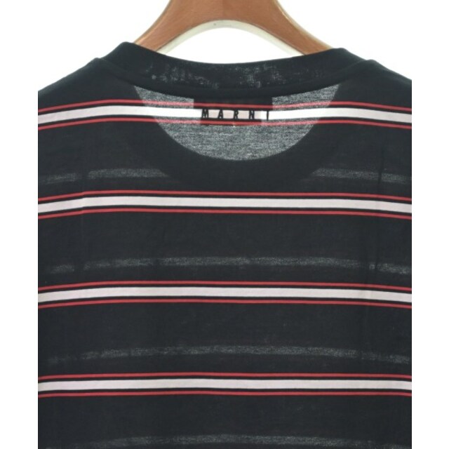 MARNI マルニ Tシャツ・カットソー 46(M位) 黒x白x赤(ボーダー)