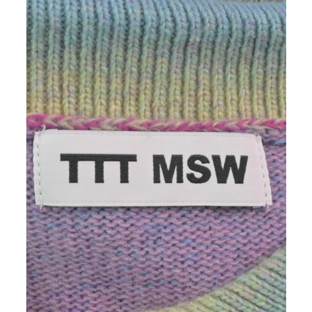 TTT_MSW ティー ニット・セーター XL 紫x黄x青等(ボーダー) 【古着】【中古】 メンズのトップス(ニット/セーター)の商品写真