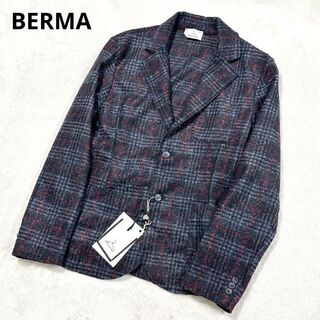 タグ付き新品　Berma　イタリア製　ニット　テーラードジャケット　チェック
