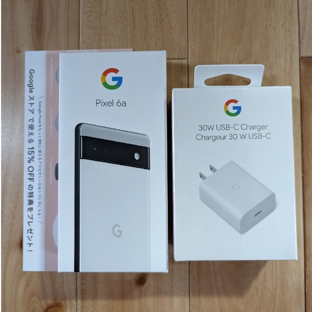 Google pixel 6a Chalk 128GB【USB-C 充電器付】