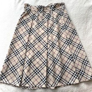 バーバリーブルーレーベル(BURBERRY BLUE LABEL)のバーバリー ブルーレーベル ノバチェック ロングスカート  ベージュ サイズ36(ロングスカート)