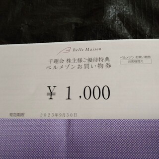 千趣会株主優待券  １０００円割引クーポン(ショッピング)