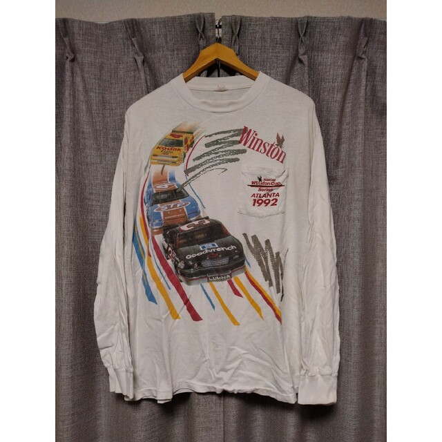 1992製ビンテージUSA製winstoncupレーシングロンTシャツシボレー
