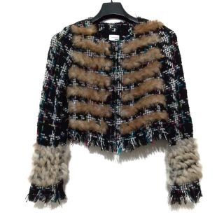 美品 ルシェルブルー 羊革 リアルレザー スタジャン ネイビー 黒