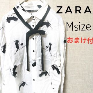 ザラ(ZARA)のあしゅ様　　ZARA　Msize　鶴柄シャツ(シャツ/ブラウス(長袖/七分))