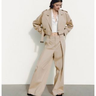 ザラ(ZARA)のトレンチコート ハイライズ パンツ S (その他)