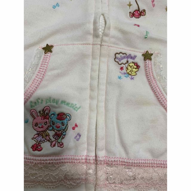 mezzo piano(メゾピアノ)のmezzo pianoのパーカーうさ耳つき🐰　中古 キッズ/ベビー/マタニティのキッズ服女の子用(90cm~)(ジャケット/上着)の商品写真