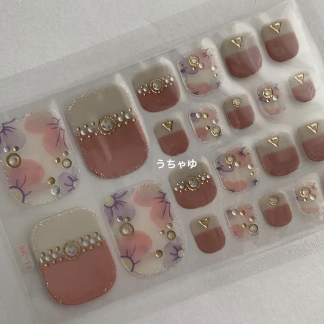 再入荷♡ジェルネイルシール フット 8K-11 ✿︎ 3枚以上からミニヤスリ付き