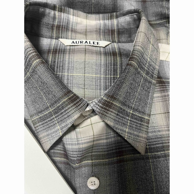 新品】auralee 2022aw チェックシャツ-