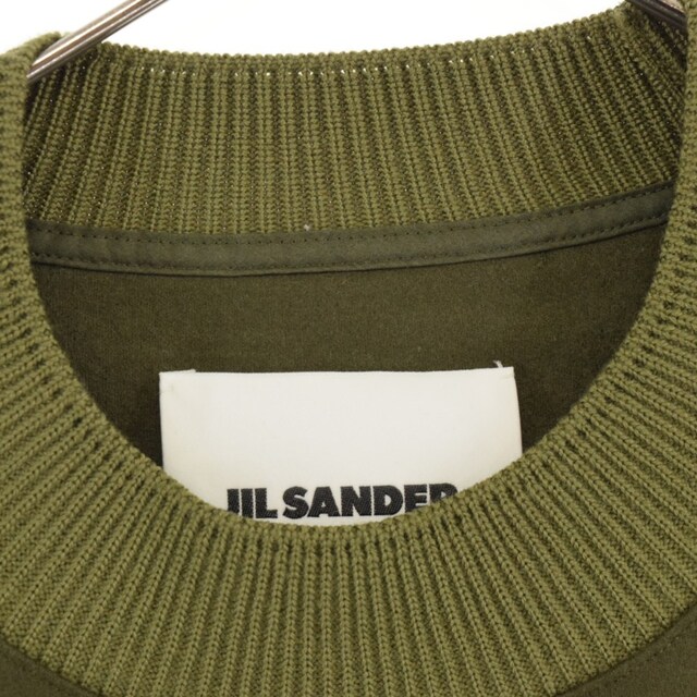 JIL SANDER ジルサンダー カーキ WOOL OVERSIZE SWEATSHIRT ウール生地 オーバーサイズ ニット スウェットシャツ J21GU0003J40045