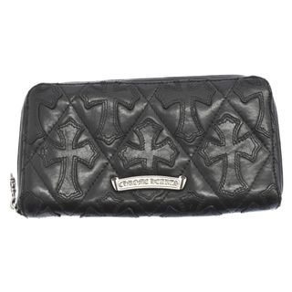 CHROME HEARTS クロムハーツ REC F ZIP/QUILTED セメタリークロスキルティングレザーウォレット 財布 ホワイト