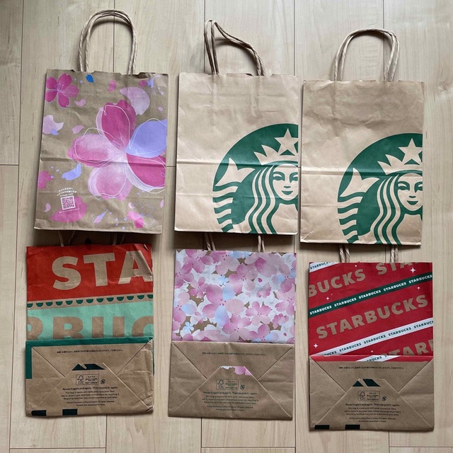 Starbucks Coffee(スターバックスコーヒー)のスターバックス　紙袋　手提げ レディースのバッグ(ショップ袋)の商品写真