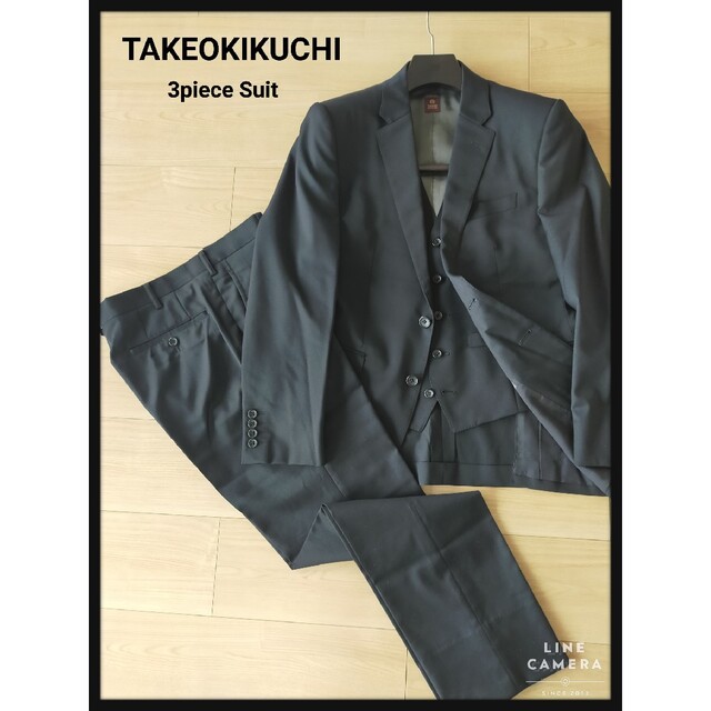 TAKEOKIKUCHI × CANONICO 3ピーススーツ 黒無地