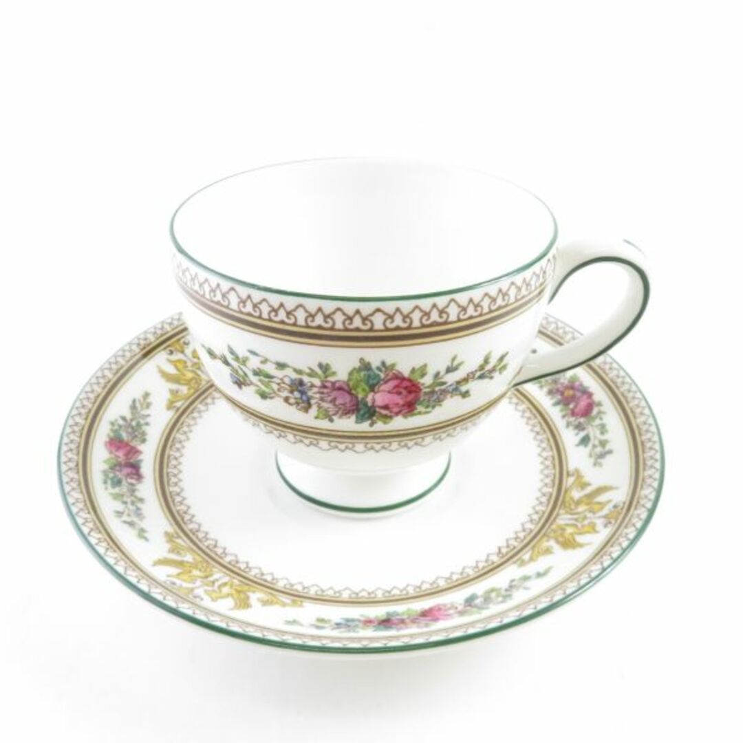 美品 WEDGWOOD ウェッジウッド コロンビアエナメル ティーカップ＆ソーサー 1客 リー 英国 黒壺 SY5588B3グラス/カップ