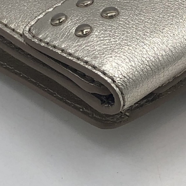 未使用品 CELINE セリーヌ レザー  二つ折り財布 ゴールドカラーレディース