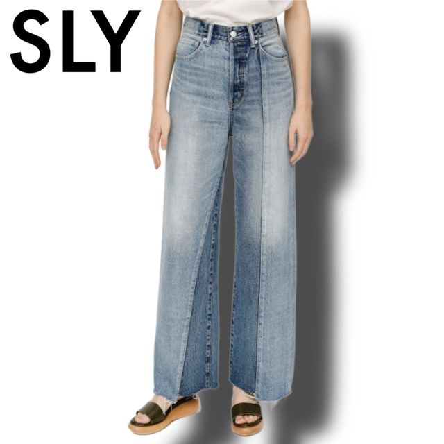 SLY(スライ)の【SLY】ASYMMETRY REMAKE HW WIDE PT レディースのパンツ(デニム/ジーンズ)の商品写真