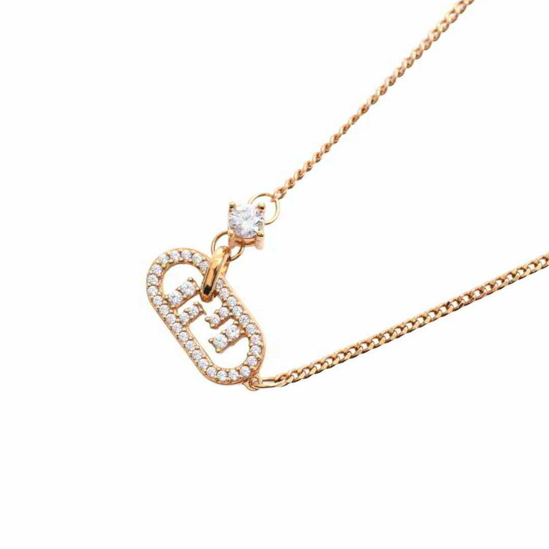 フェンディ FENDI エフイズ ネックレス(ゴールド/ロゴ/ラインストーン)-