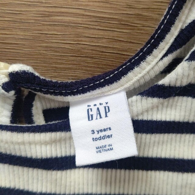 GAP(ギャップ)のGAP　3years ボーダーリブトップス キッズ/ベビー/マタニティのキッズ服女の子用(90cm~)(Tシャツ/カットソー)の商品写真