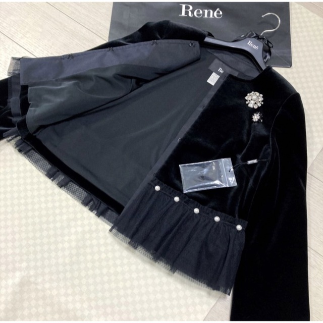 極美品★¥79,200 Rene ベロアロングフーディ（ブラック）