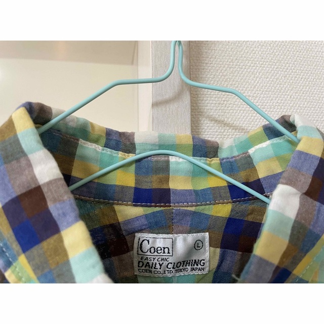 coen(コーエン)のセール 美品 コーエン　ギンガムチェック　半袖シャツ メンズのトップス(シャツ)の商品写真