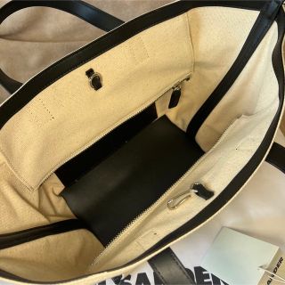Jil Sander - JIL SANDER ミディアムレザー トリムキャンバス トート