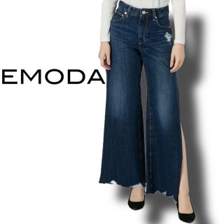 エモダ(EMODA)の【新品未使用】【EMODA】スリットカットジャストウエストワイドデニム(デニム/ジーンズ)