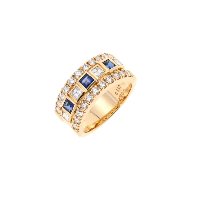 限定品】 クイーン ダイヤ1.19ct サファイア0.67ct リング・指輪