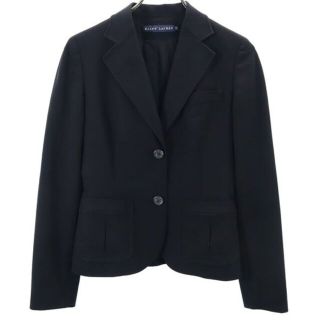 ラルフローレン(Ralph Lauren)のラルフローレン ウールブレンド テーラードジャケット 7 ブラック RALPH LAUREN レディース 【中古】  【230318】(ロングコート)