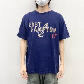 ラルフローレン(Ralph Lauren)の【中古】 ゆうパケット対応 ポロ ラルフローレン Polo by Ralph Lauren Tシャツ 半袖 EAST HAMPTON 67 プリント サイズ：L ネイビー 古着 中古 mellow(Tシャツ/カットソー(半袖/袖なし))