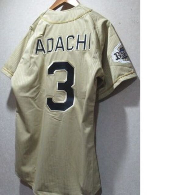ミズノ製ゴールドユニフォームオリックス バファローズ #3 安達了一 ミズノ製ゴールドユニフォームオリックス バファローズ #3 安達了一
