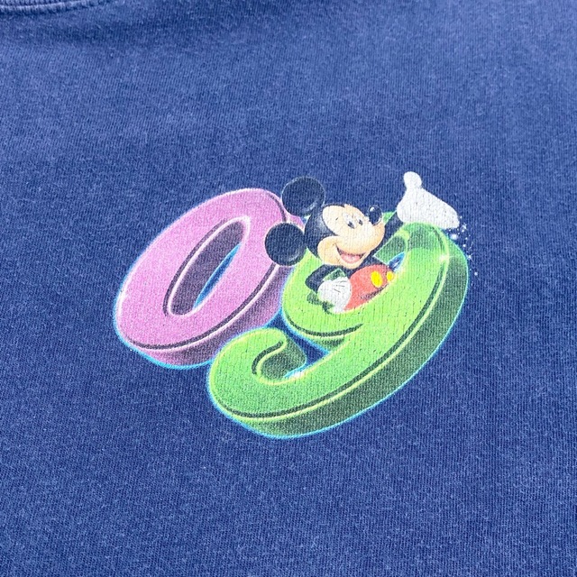 Disney parkディズニーキャラTシャツミッキー大判プリントウォッシュ