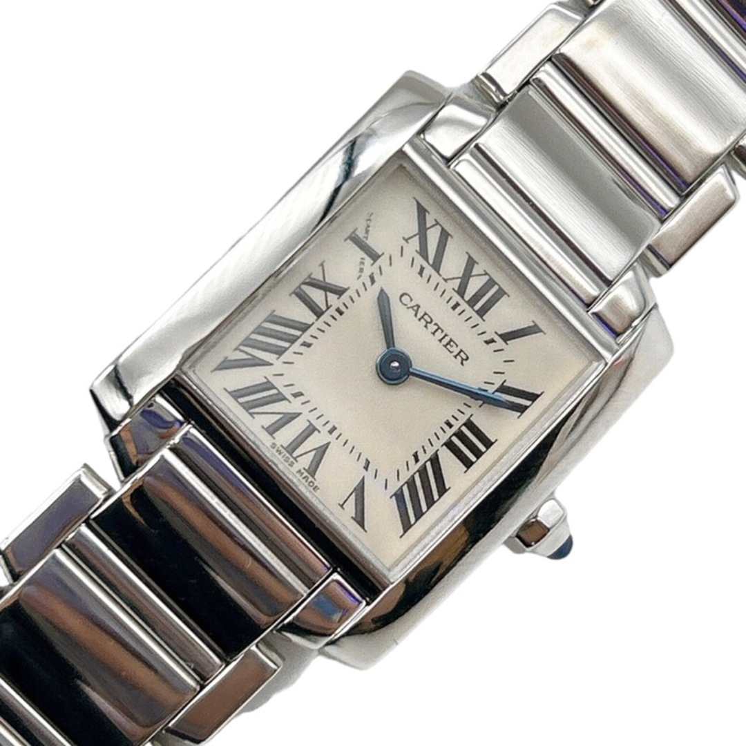 カルティエ Cartier タンクフランセーズSM W50012S3 K18ホワイトゴールド クオーツ レディース 腕時計