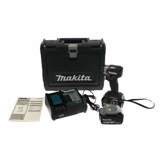 Makita(マキタ)の☆未使用 ケースロゴ傷アリ☆makita マキタ 18V 充電式インパクトドライバ TD173DGXAP 紫/パープル バッテリー2個(6.0Ah) 充電器 67847 自動車/バイクのバイク(工具)の商品写真