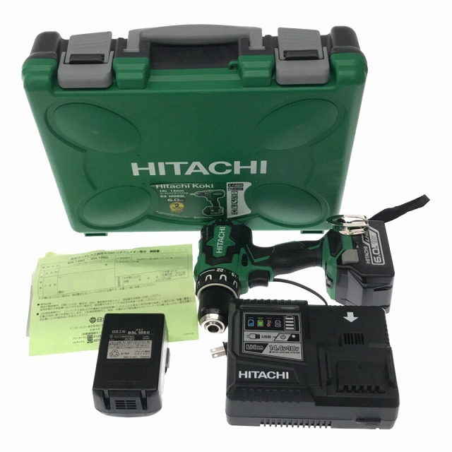 ☆未使用品☆日立工機 HITACHI 18V 13mm コードレスドライバドリル DS18DBSL 18V6.0AHバッテリー2個 充電器 ドリルドライバー 67943
