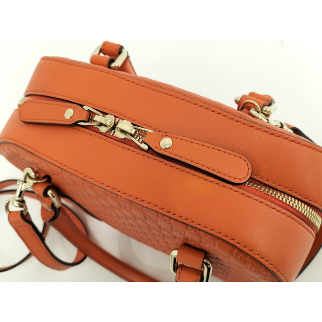 GUCCI 2WAYバッグ マイクログッチシマ レザー オレンジ 510289 GUCCI 2WAYバッグ マイクログッチシマ レザー オレンジ 510289
