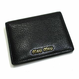 miumiu - miu miu マドラス 二つ折り コンパクト財布 レザー ブラック