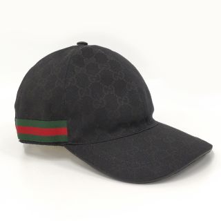 グッチ(Gucci)のGUCCI ベースボールキャップ GGキャンバス シェリーライン ブラック(キャップ)