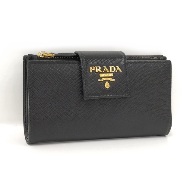 PRADA 二つ折り長財布 サフィアーノ レザー ブラック 1ML005レザーサイズ