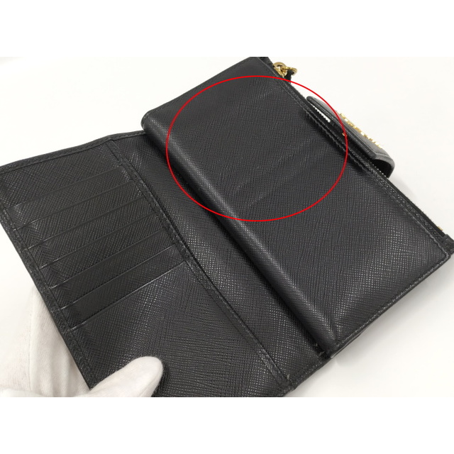 PRADA - PRADA 二つ折り長財布 サフィアーノ レザー ブラック 1ML005の