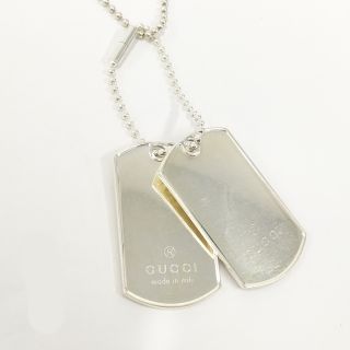 グッチ(Gucci)のGUCCI ドッグタグ ネックレス キーホルダー SV925 シルバー(ネックレス)