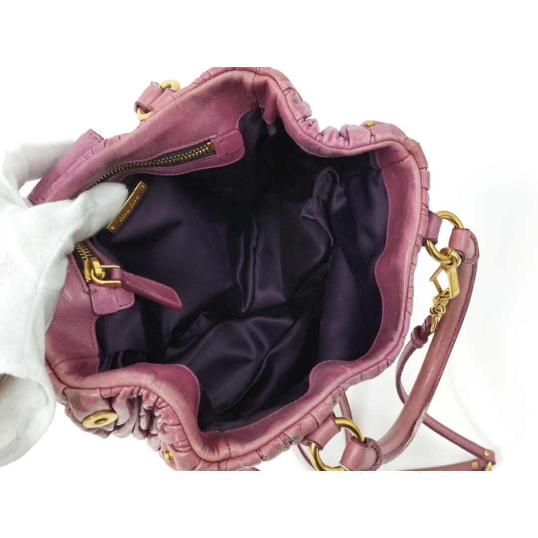 miumiu(ミュウミュウ)のmiumiu 2WAYハンドバッグ マテラッセ レザー ピンク レディースのバッグ(その他)の商品写真