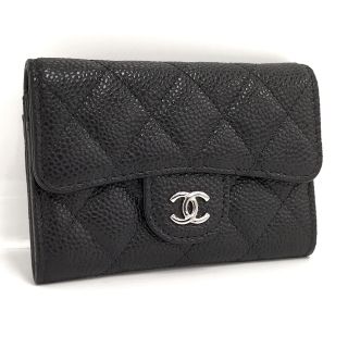 シャネル(CHANEL)のCHANEL カードケース マトラッセ ココマーク レザーブラック AP0214(財布)