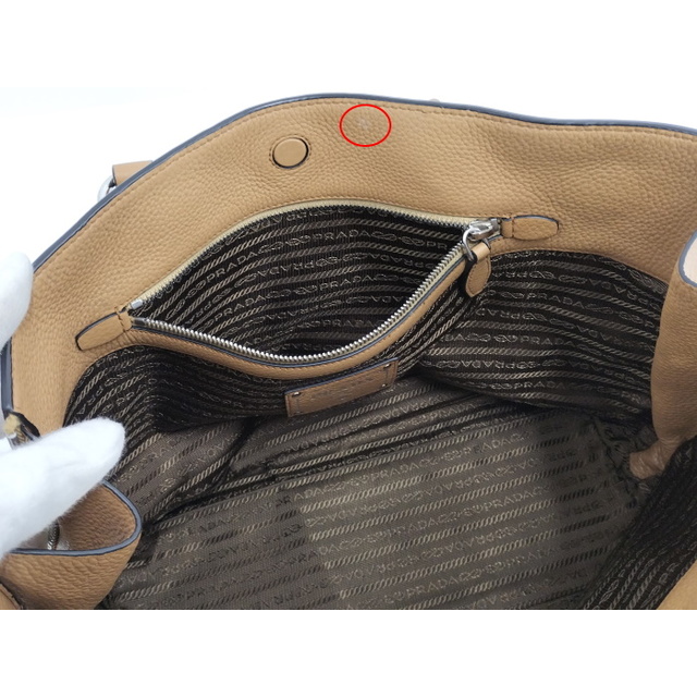 PRADA ヴィッテロフェニックス トートバッグ レザー キャメル 1BG099