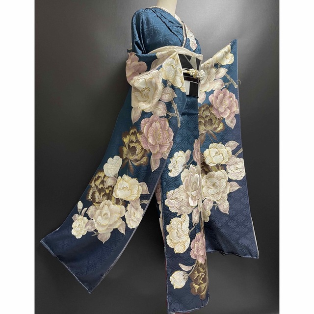 特選振袖ブランド【金彩刺繍本振袖◇ターコイズブルーグリーン】濃い青