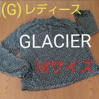 グラシア(GLACIER)の(G)【春夏服】【良品】GLACIER 黒 ブラウス ドット 袖シースルー M(シャツ/ブラウス(長袖/七分))